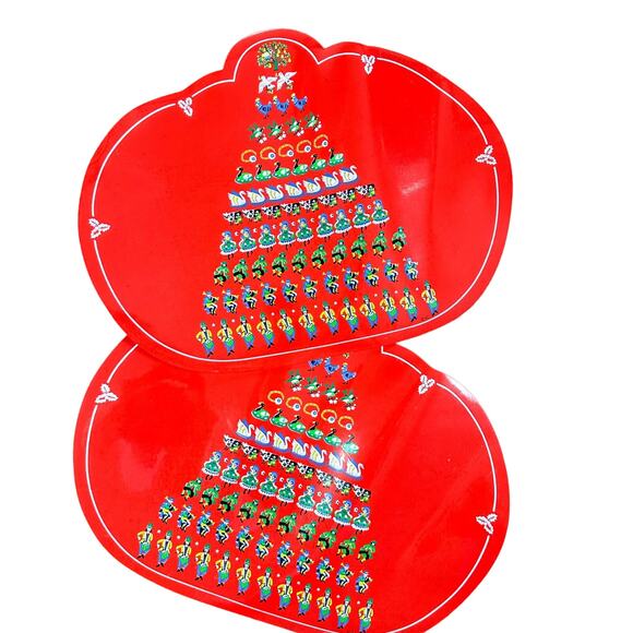 Town & Country Dining Vintage 2 Days Of Christmas Placemats Town